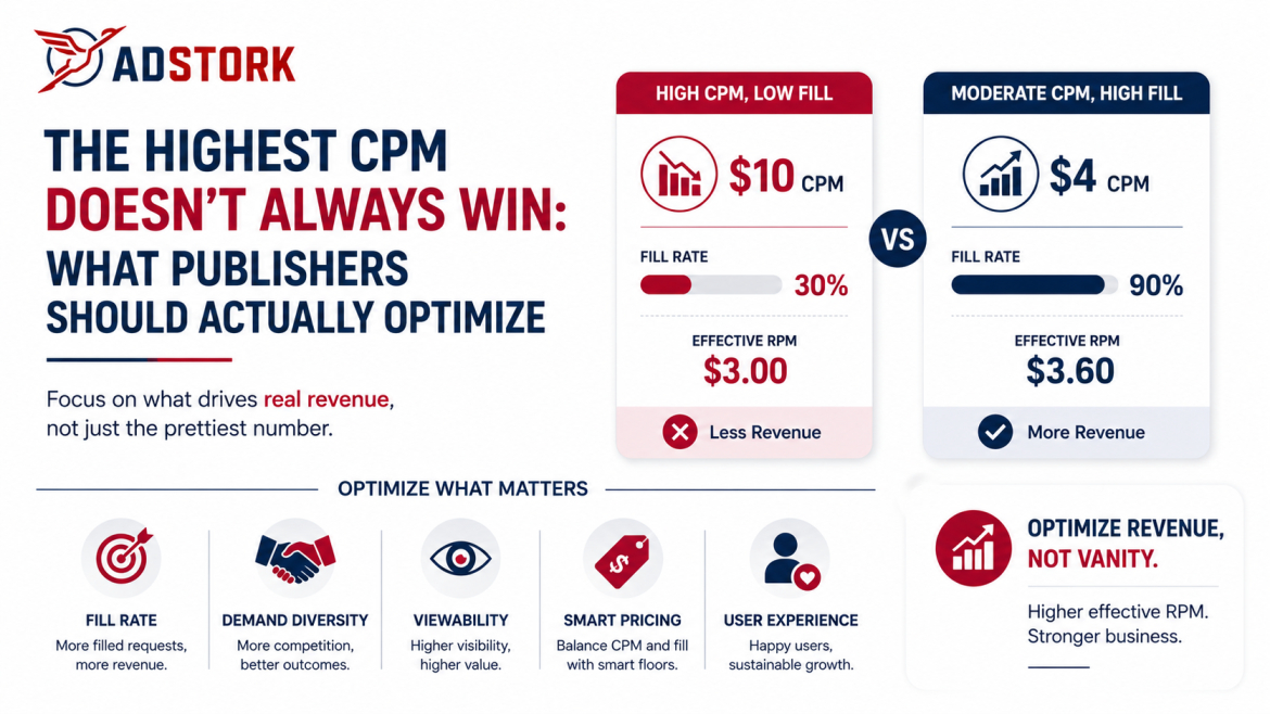The Highest CPM Doesn't Always Win: What Publishers Should Actually Optimize